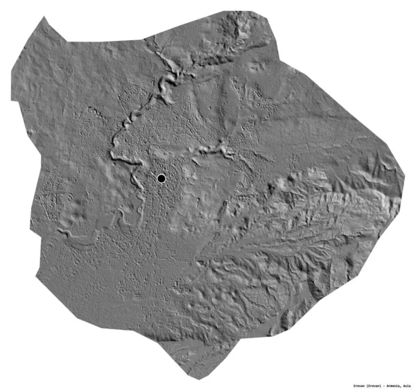 Forma Erevan Ciudad Armenia Con Capital Aislada Sobre Fondo Blanco — Foto de Stock