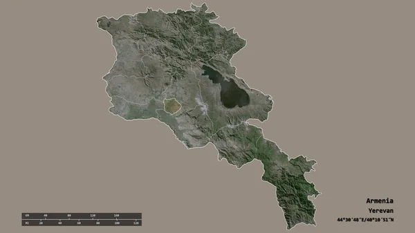 Forma Desnaturalizada Armenia Con Capital División Regional Principal Zona Separada — Foto de Stock