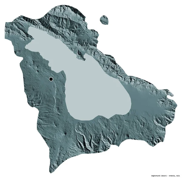 Форма Гегаркуніка Провінції Вірменія Столицею Ізольованою Білому Тлі Кольорові Карти — стокове фото