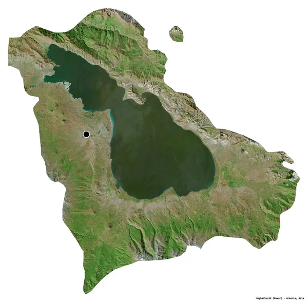 Tvar Gegharkuniku Provincie Arménie Hlavním Městem Izolovaným Bílém Pozadí Satelitní — Stock fotografie