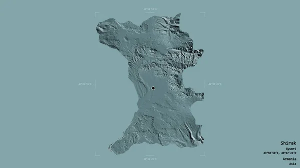 Район Ширака Провинция Армения Изолирован Твердом Фоне Геометрической Коробке Метки — стоковое фото