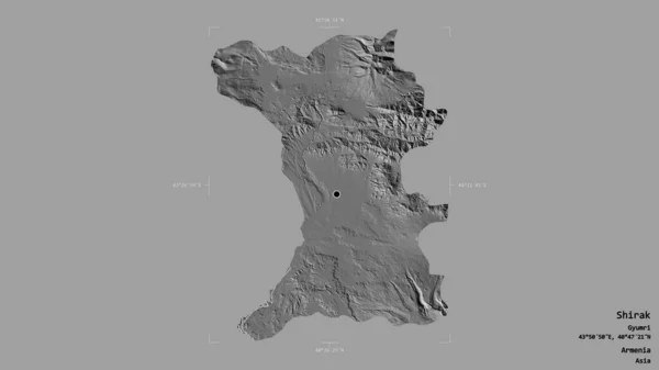 Área Shirak Provincia Armenia Aislada Sobre Fondo Sólido Una Caja — Foto de Stock
