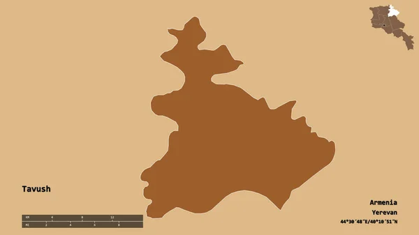 Shape Tavush Provinz Armenien Mit Seiner Hauptstadt Isoliert Auf Festem — Stockfoto