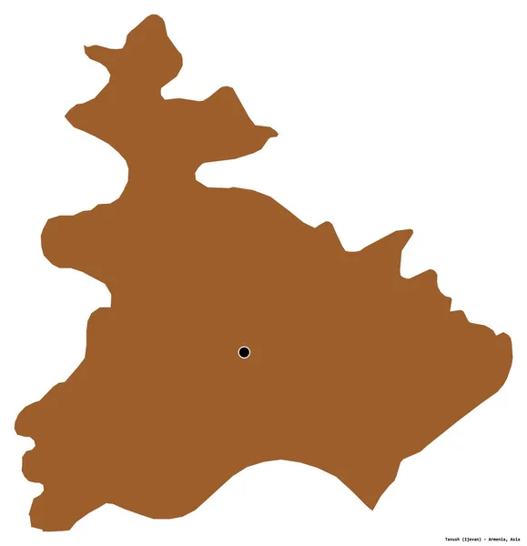 Form Tavush Provinsen Armenien Med Dess Huvudstad Isolerad Vit Bakgrund — Stockfoto