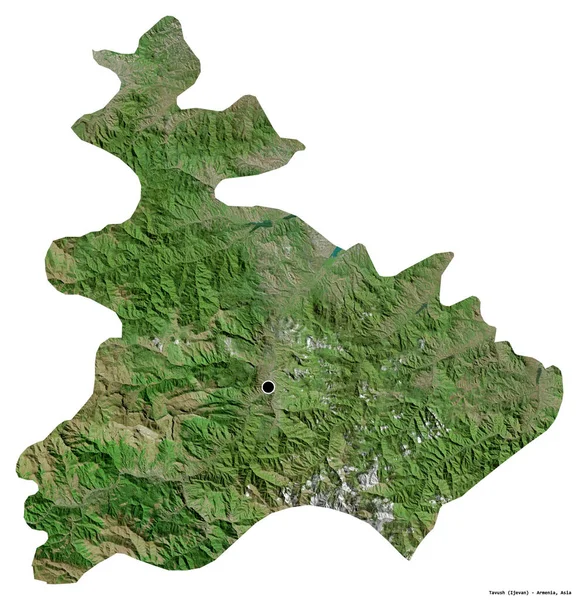 Shape Tavush Province Armenia Its Capital Isolated White Background Satellite — Stock Photo, Image