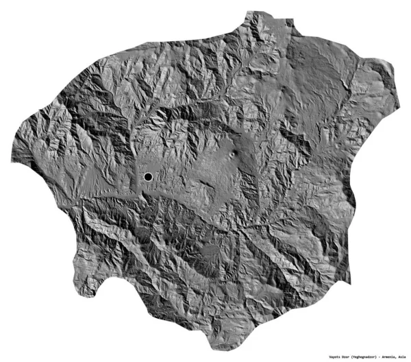 Alakja Vayots Dzor Örményország Tartomány Főváros Elszigetelt Fehér Alapon Kétszintes — Stock Fotó