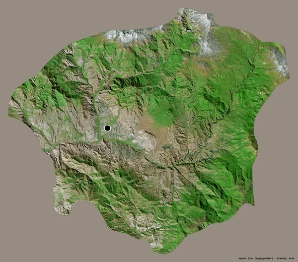 Shape Vayots Dzor Province Armenia Its Capital Isolated Solid Color — Stock Photo, Image