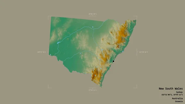 Oblast Nového Jižního Walesu Stát Austrálie Izolovaný Pevném Pozadí Georeferencovaném — Stock fotografie