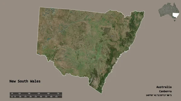 Forma Del Nuovo Galles Del Sud Stato Dell Australia Con — Foto Stock