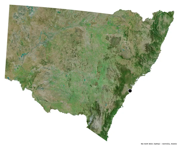 Forma Nova Gales Sul Estado Austrália Com Sua Capital Isolada — Fotografia de Stock