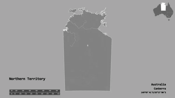 Form Norra Territoriet Australiens Territorium Med Huvudstaden Isolerad Solid Bakgrund — Stockfoto