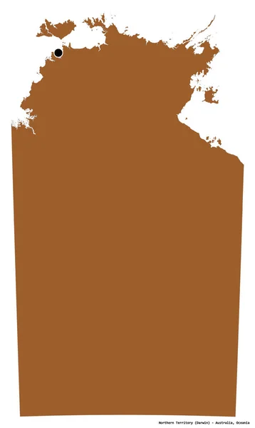 Форма Северной Территории Территории Австралии Столицей Изолированной Белом Фоне Состав — стоковое фото