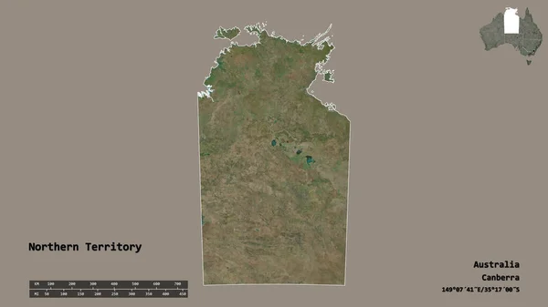 Shape Northern Territory Territorium Australiens Mit Seiner Hauptstadt Isoliert Auf — Stockfoto