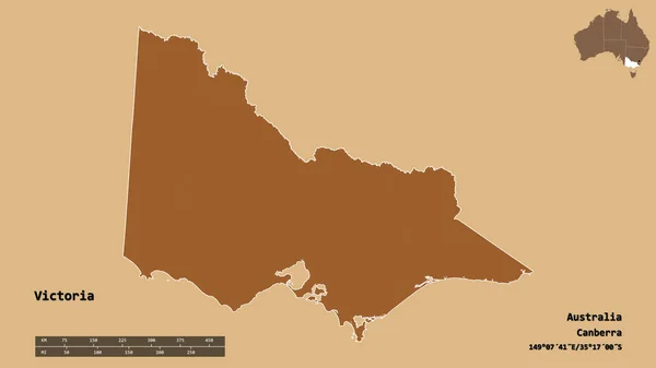 Σχήμα Της Βικτώριας Πολιτεία Της Αυστραλίας Κεφάλαιό Της Απομονωμένο Στέρεο — Φωτογραφία Αρχείου