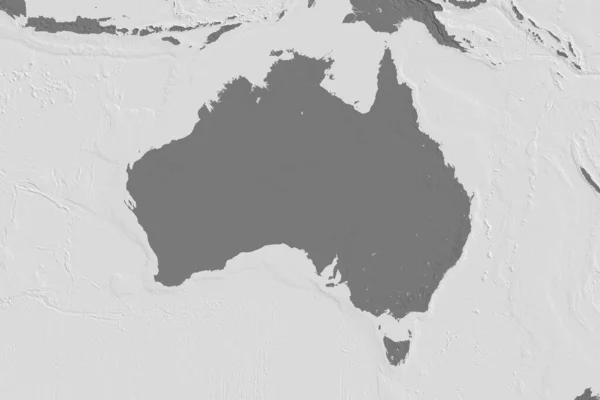 Extended Area Australia Bilevel Elevation Map Rendering — Stock Photo, Image