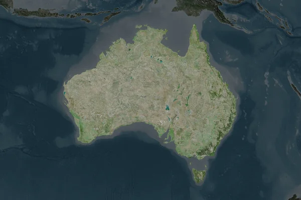 Forma Australia Separada Por Desaturación Las Áreas Vecinas Imágenes Satélite —  Fotos de Stock