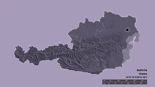 Forma Desnaturalizada Austria Con Capital División Regional Principal Zona Separada — Foto de Stock