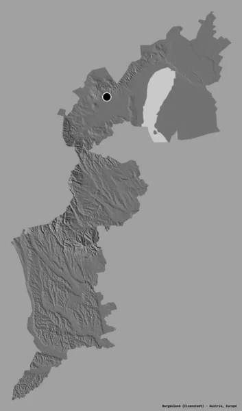 Forma Burgenland Estado Austria Con Capital Aislada Sobre Fondo Color — Foto de Stock