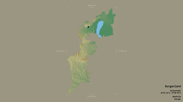 Área Burgenland Estado Austria Aislada Sobre Fondo Sólido Una Caja —  Fotos de Stock