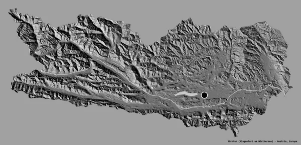 Forma Karnten Estado Austria Con Capital Aislada Sobre Fondo Color —  Fotos de Stock