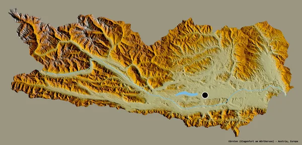 Forma Karnten Estado Austria Con Capital Aislada Sobre Fondo Color — Foto de Stock