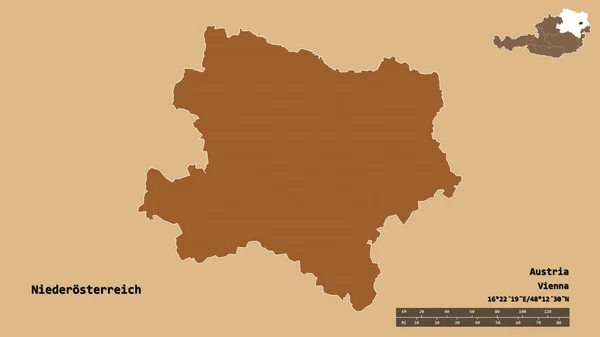 Forma Niederosterreich Estado Austria Con Capital Aislada Sobre Fondo Sólido —  Fotos de Stock