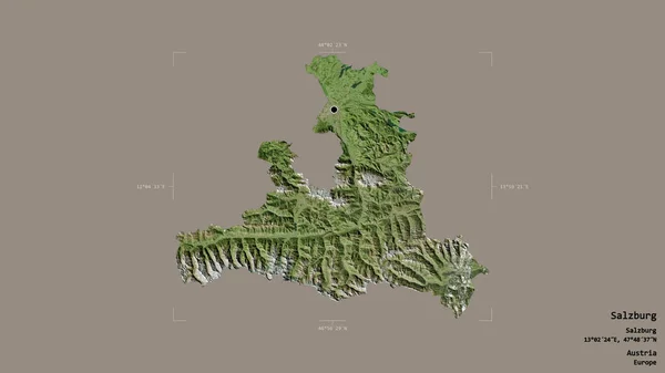 Zona Salzburgo Estado Austria Aislada Sobre Fondo Sólido Una Caja —  Fotos de Stock