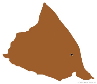 Azerbaycan 'ın Quba-Khachmaz bölgesi, başkenti beyaz arka planda izole edilmiş. Desenli dokuların bileşimi. 3B görüntüleme