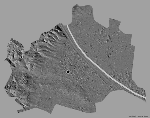 Forma Wien Estado Austria Con Capital Aislada Sobre Fondo Color — Foto de Stock