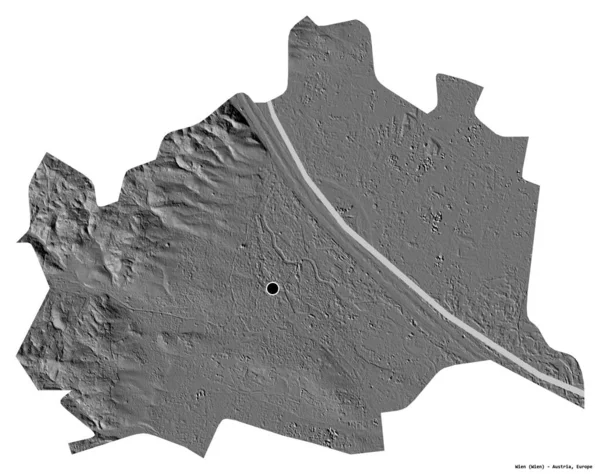 Forma Wien Estado Austria Con Capital Aislada Sobre Fondo Blanco — Foto de Stock