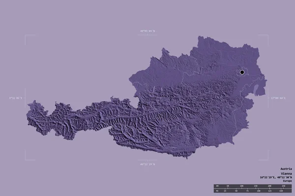 Zona Austria Aislada Sobre Fondo Sólido Una Caja Georeferenciada División —  Fotos de Stock