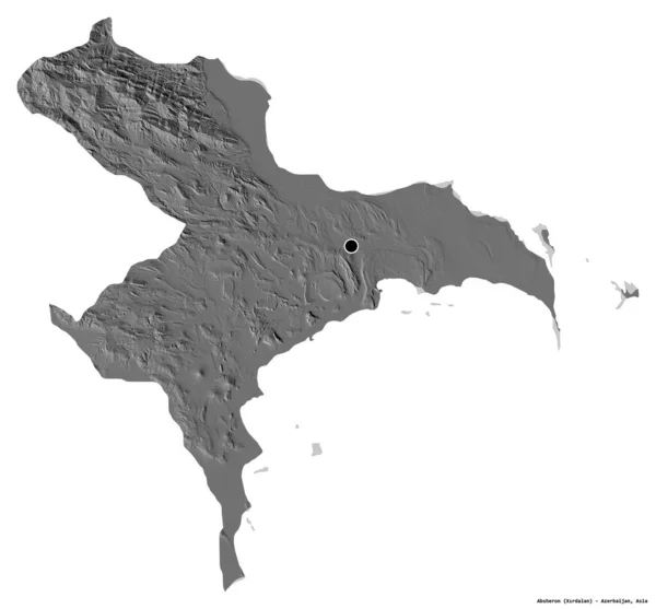 Forma Absheron Región Azerbaiyán Con Capital Aislada Sobre Fondo Blanco —  Fotos de Stock