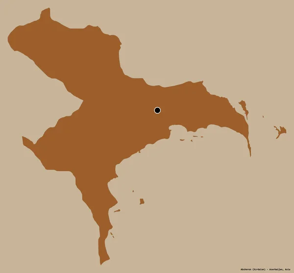 Form Absheron Regionen Azerbajdzjan Med Dess Huvudstad Isolerad Solid Färg — Stockfoto