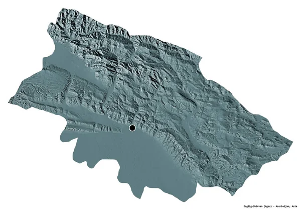 Forma Daglig Shirvan Región Azerbaiyán Con Capital Aislada Sobre Fondo — Foto de Stock