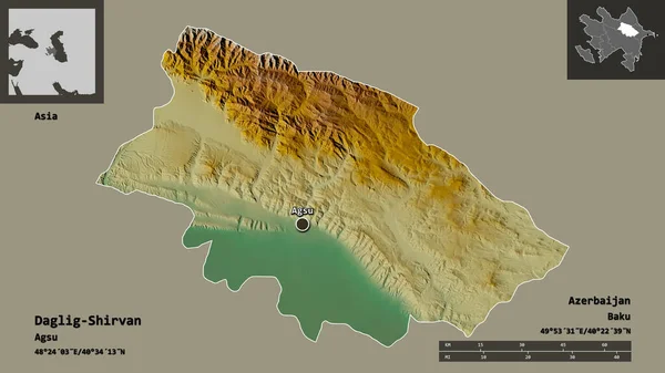 Форма Дагліг Ширвана Регіону Азербайджану Його Столиці Масштаб Відстаней Превью — стокове фото