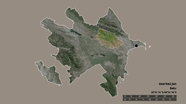 수도인 아제르바이잔의 형태와 그리고 지역이 있었다 라벨이요 렌더링 — 스톡 사진