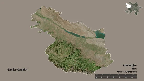 Σχήμα Του Ganja Qazakh Περιοχή Του Αζερμπαϊτζάν Κεφάλαιό Του Απομονωμένο — Φωτογραφία Αρχείου