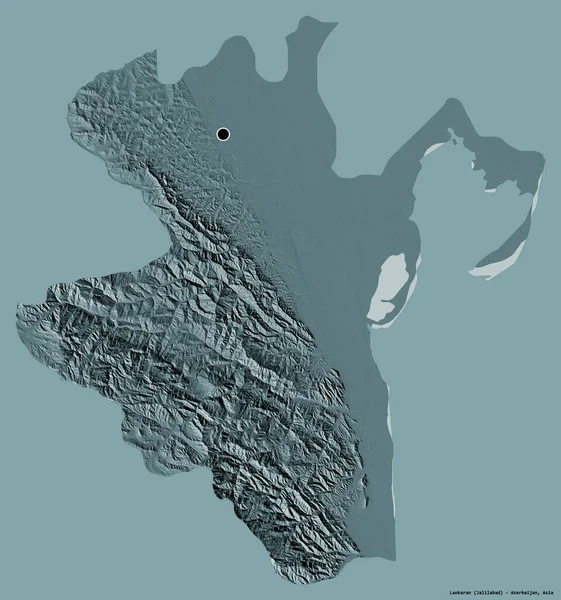 Form Lankaran Regionen Azerbajdzjan Med Sin Huvudstad Isolerad Solid Färg — Stockfoto