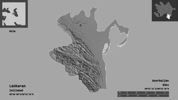Forma Lankaran Región Azerbaiyán Capital Escala Distancia Vistas Previas Etiquetas —  Fotos de Stock