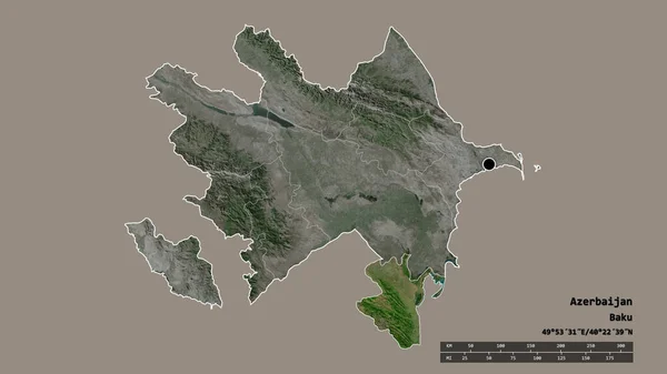 수도인 아제르바이잔의 황폐화 형태와 그리고 지역이 있었다 라벨이요 렌더링 — 스톡 사진