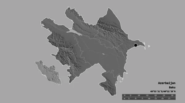Forma Desnaturalizada Azerbaiyán Con Capital División Regional Principal Zona Separada — Foto de Stock