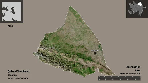 Форма Куба Хачмаза Района Азербайджана Столицы Шкала Расстояний Предварительные Просмотры — стоковое фото