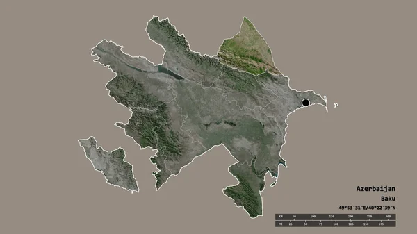 Forma Desolata Dell Azerbaigian Con Sua Capitale Principale Divisione Regionale — Foto Stock