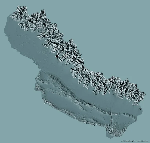 Forme Shaki Zaqatala Région Azerbaïdjan Avec Capitale Isolée Sur Fond — Photo