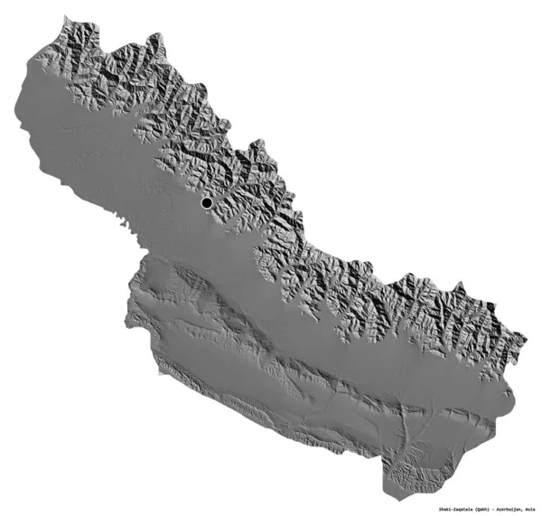 Forma Shaki Zaqatala Región Azerbaiyán Con Capital Aislada Sobre Fondo — Foto de Stock