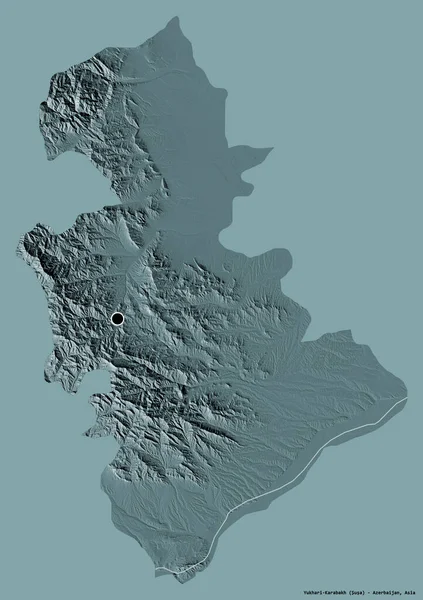 Forma Yukhari Karabaj Región Azerbaiyán Con Capital Aislada Sobre Fondo — Foto de Stock