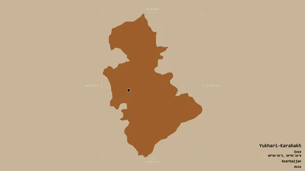 Территория Юхари Карабаха Район Азербайджана Изолирована Прочном Фоне Геометрической Рамке — стоковое фото