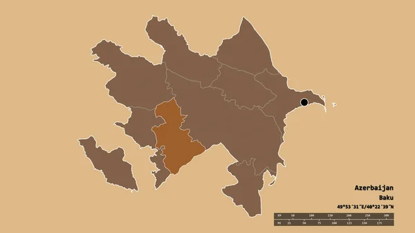 Forma Desolata Dell Azerbaigian Con Sua Capitale Principale Divisione Regionale — Foto Stock