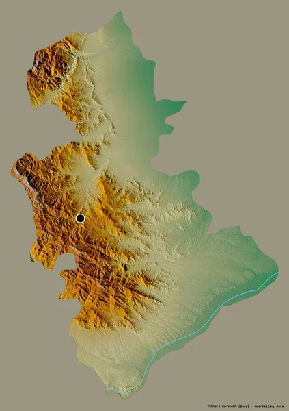 Forma Yukhari Karabaj Región Azerbaiyán Con Capital Aislada Sobre Fondo — Foto de Stock