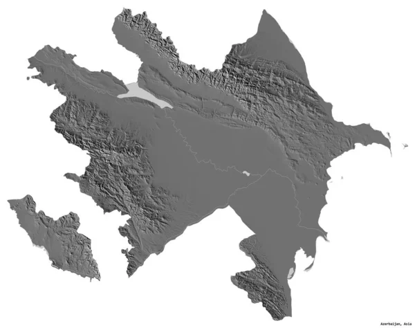 아제르바이잔의 형상과 수도는 백인들의 배경에 고립되어 있었다 렌더링 — 스톡 사진